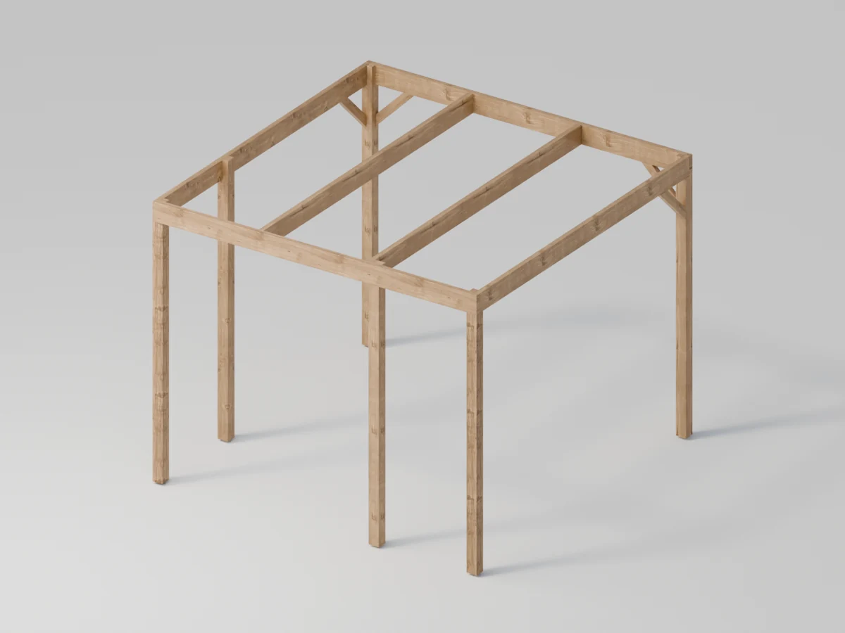 Pergola 3 × 3 med vegger