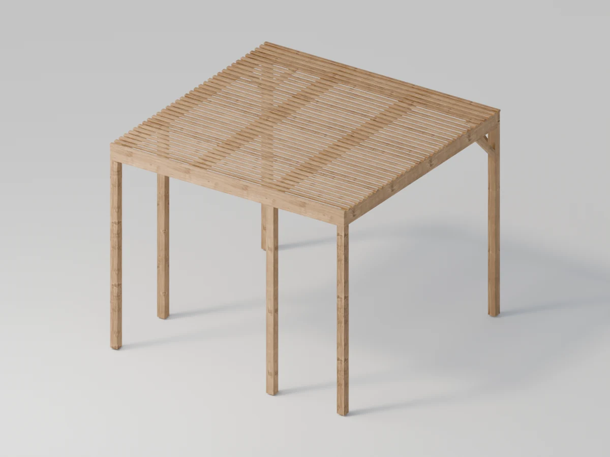 Pergola 3 × 3 med vegger