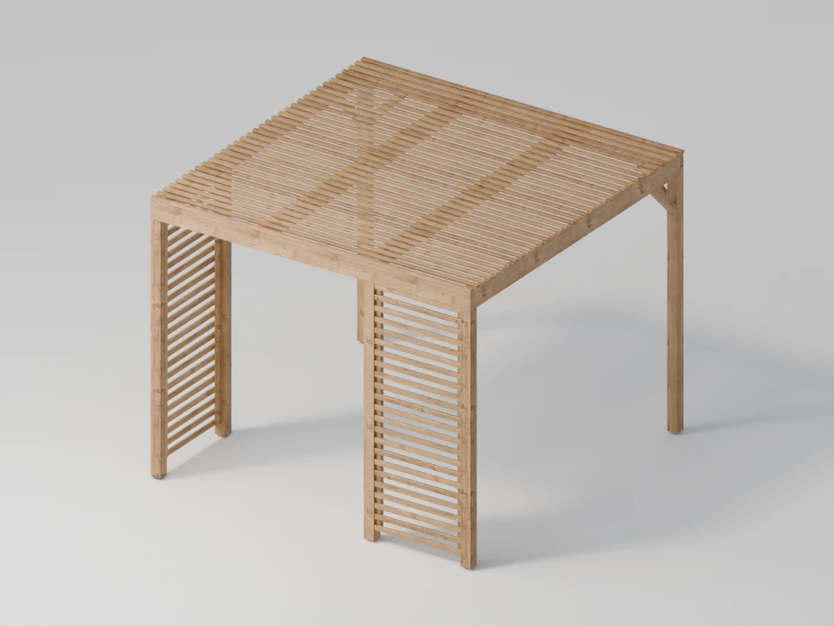Pergola 3 × 3 med vegger