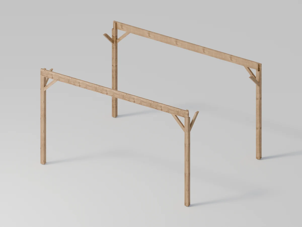 Pergola med innfelte overliggere