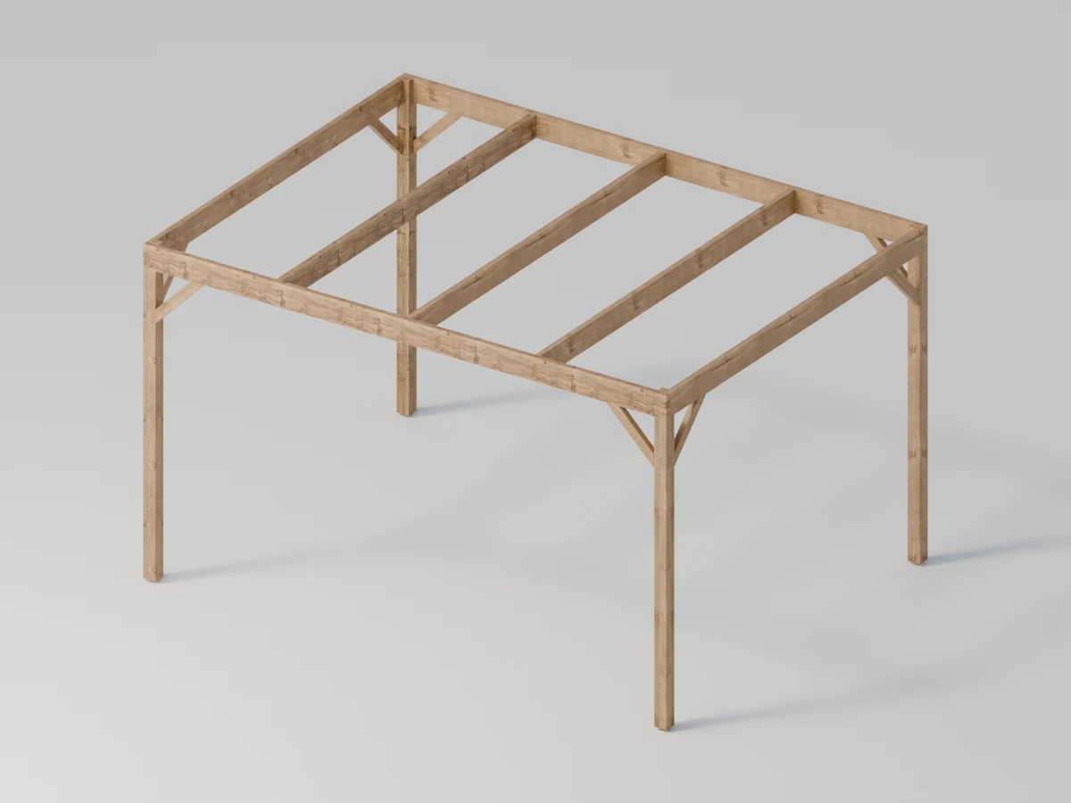 Pergola med innfelte overliggere